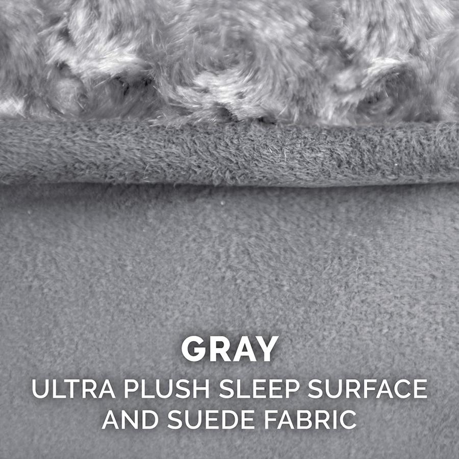 【メール便不可】 Furhaven Ultra Plush Luxe Lounger Mattress Dog Bed Replacement Cover - Gray Jumbo Plus (XX-Large)　並行輸入品
