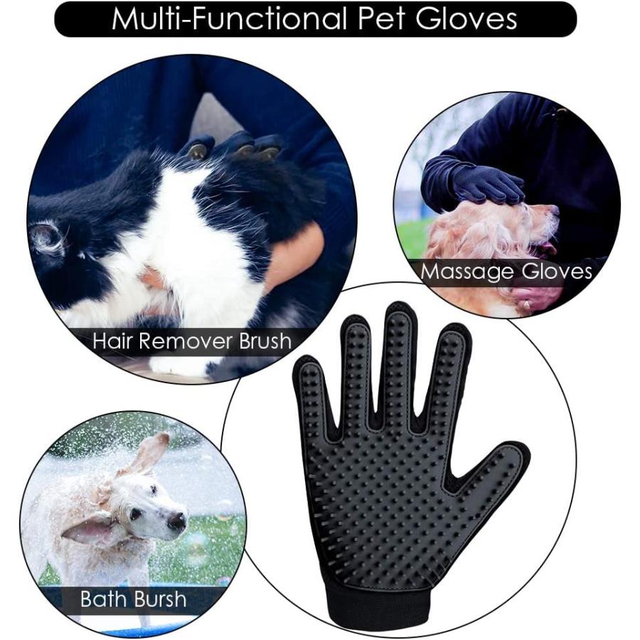 Upgrade Version Pet Grooming Glove - Gentle Deshedding Brush Glove - Efficient Pet Hair Remover Mitt - Enhanced Five Finger Design - Perfect for Do｜dep-good-choice｜04