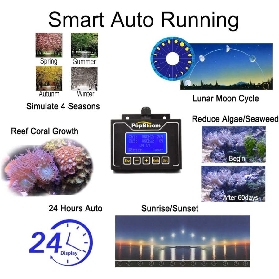 PopBloom T75 Reef Marine Aquarium Led Lighting Aquarium Plant Light