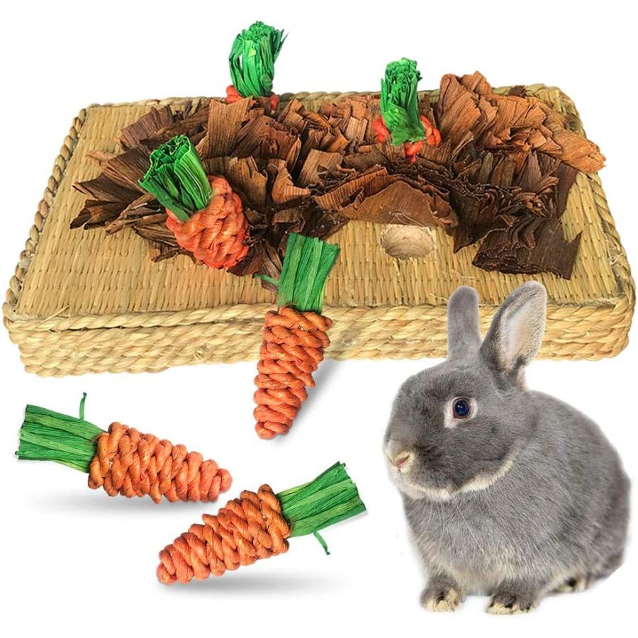 【並行輸入品】 Hamiledyi Pet Bunny Fun Rabbit Chew Toy Rattan Grass Scratcher ...