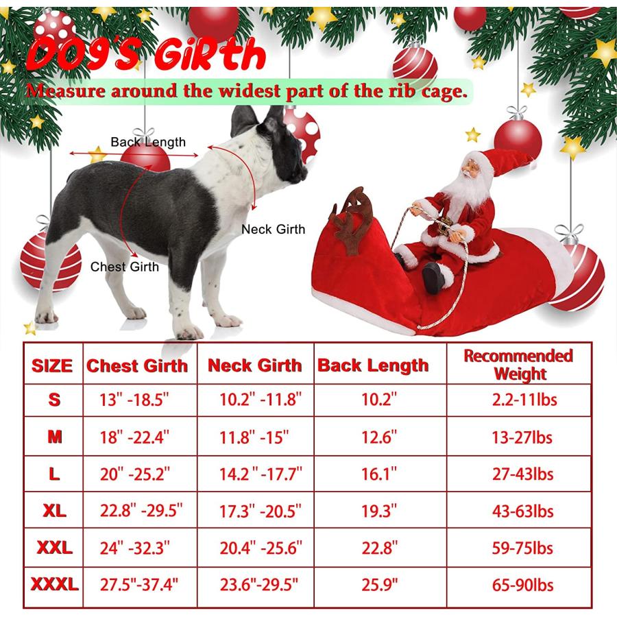 売りオンラインストア BWOGUE Santa Dog Costume Christmas Pet Clothes Santa Claus Riding Pet Cosplay Costumes Party Dressin