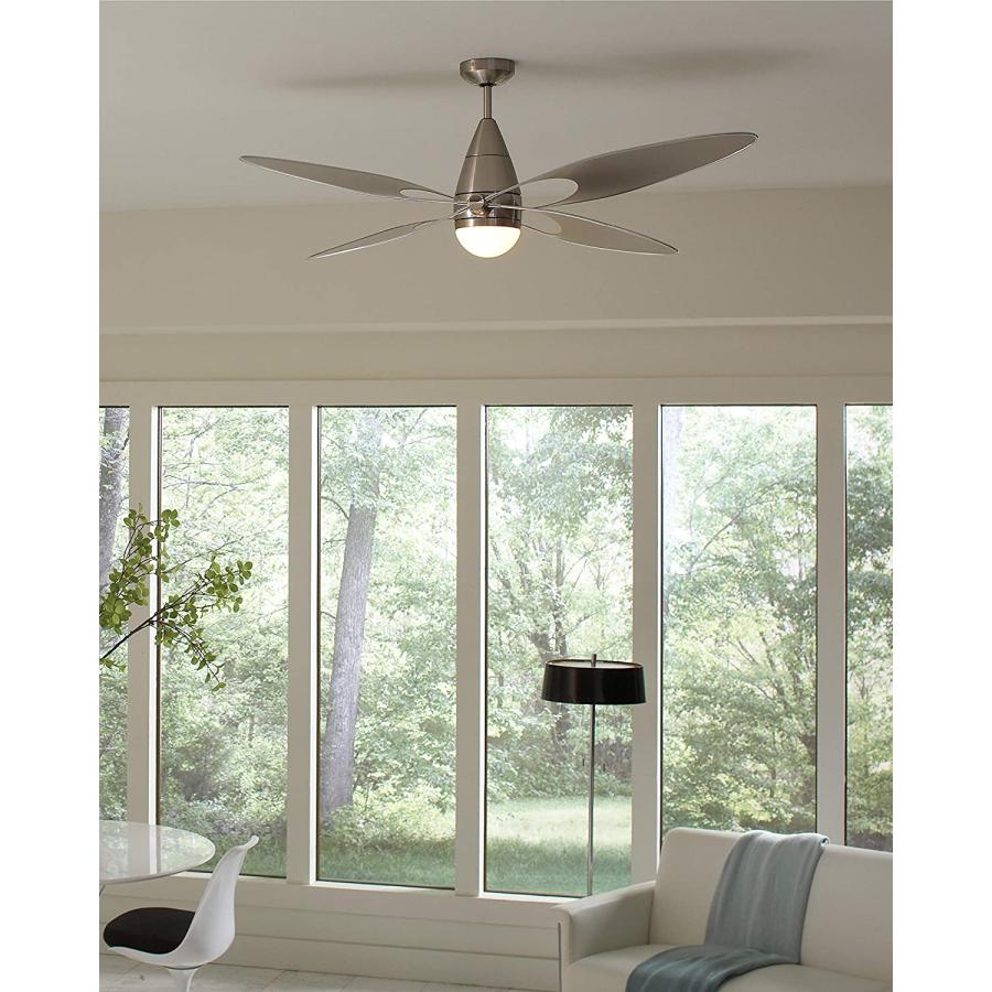【在庫限りの大特価】 Monte Carlo 4BFR54BSD-V1 Butterfly Modern Damp Locations Outdoor/Indoor 54inch Ceiling Fan with LED