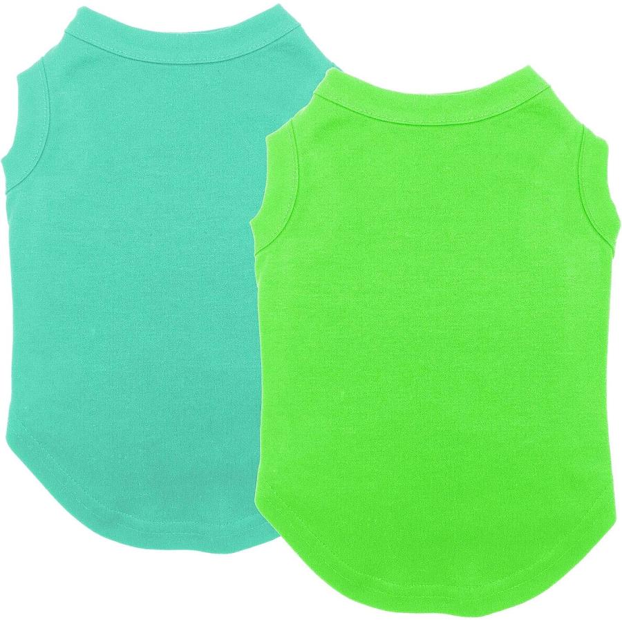 Dog Shirts Clothes Chol&Vivi Dog Clothes Plain Dog TShirt Vest 2pcs