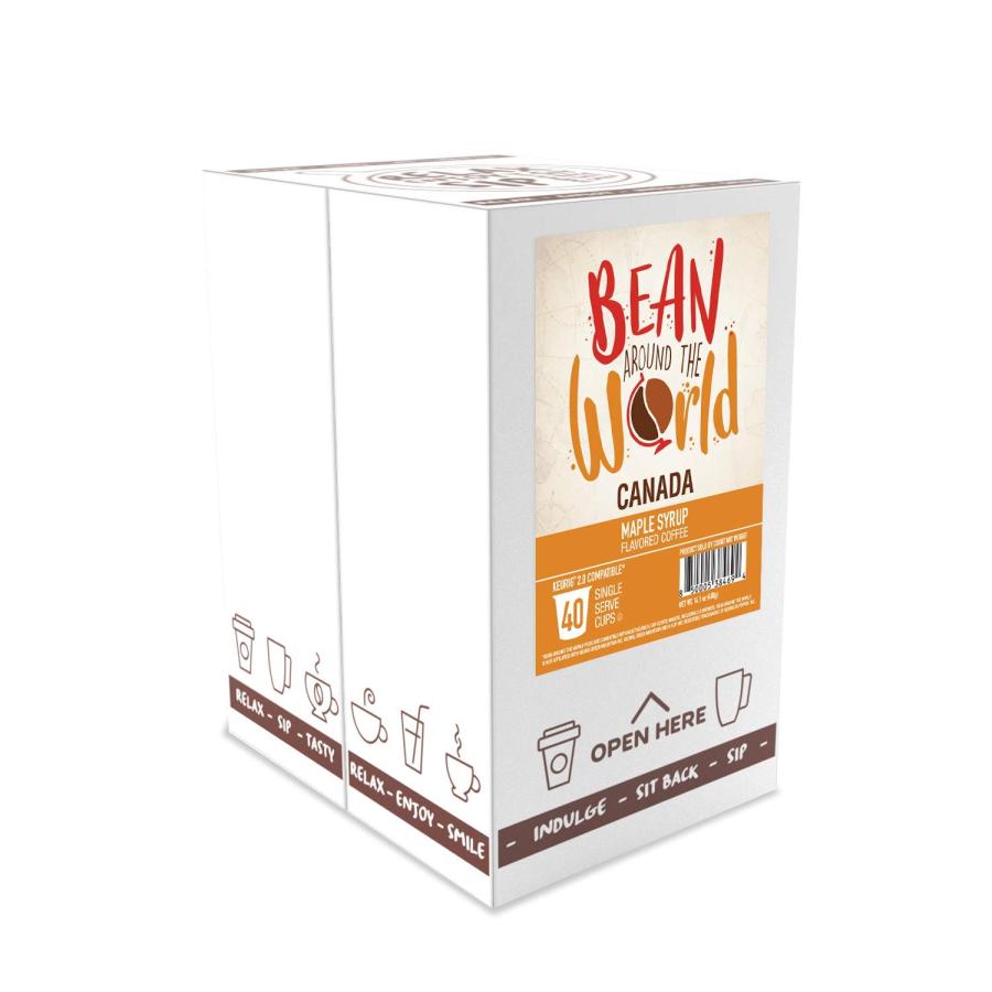 BEAN AROUND THE WORLD Flavored Coffee Compatible With 2.0 Keurig K Cup Brewers  Maple Syrup  40 Count　並行輸入品｜dep-good-choice｜04