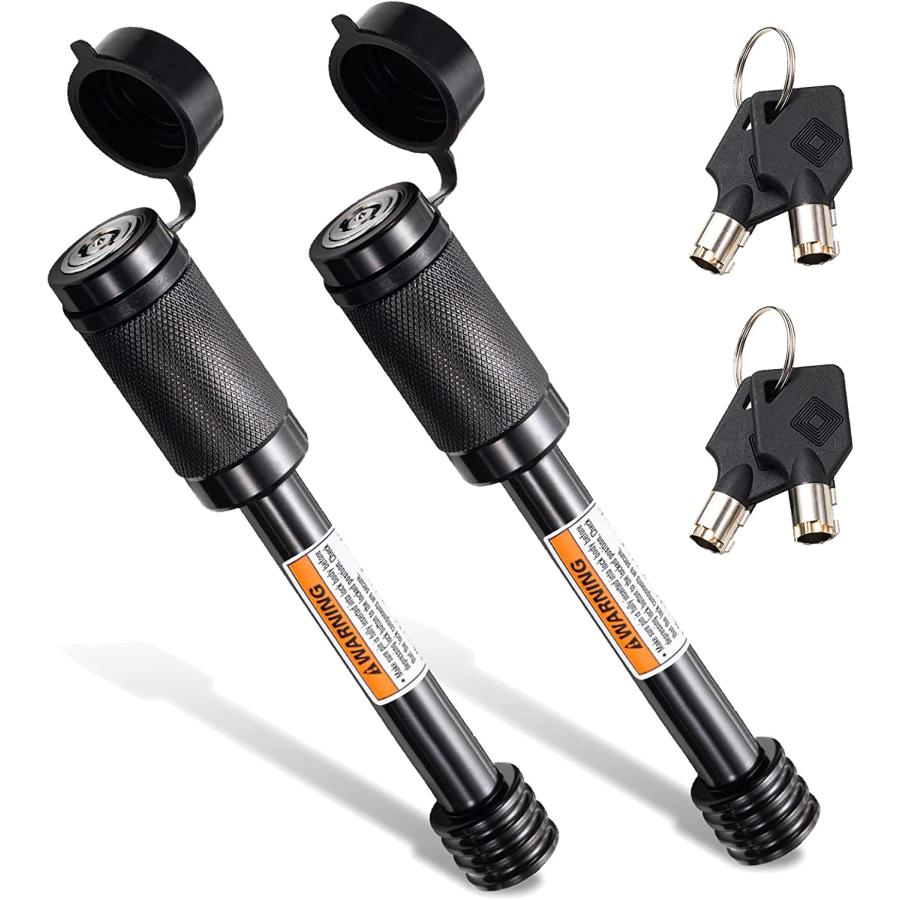 CZC AUTO トレーラーヒッチレシーバーロックピン 同一鍵 2パック
