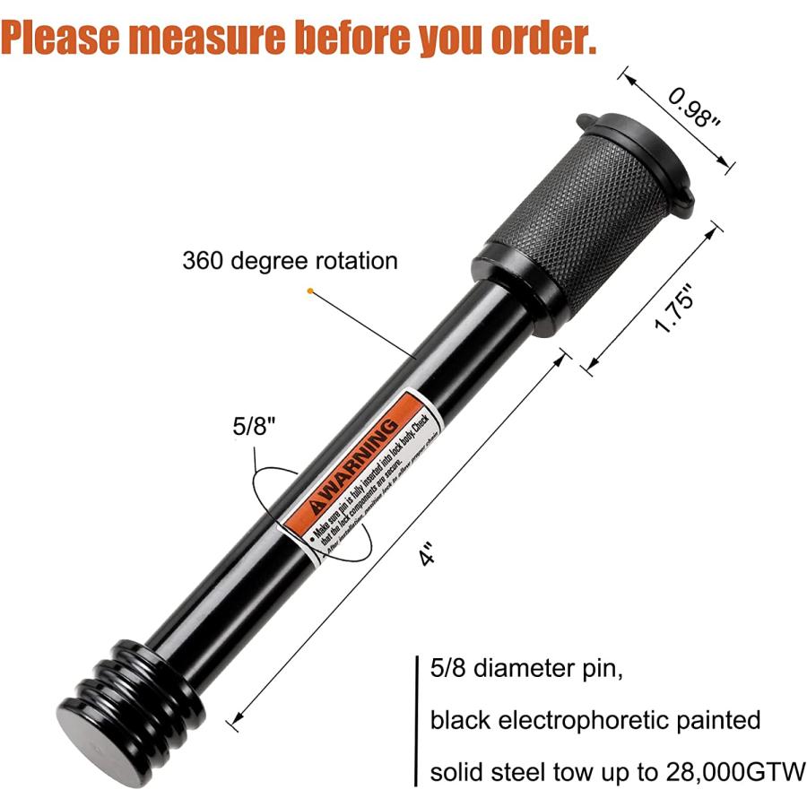 チェンジレバービッグトレーラー ヒッチメンバー ロックピン ヒッチロック 5/8インチ 16mm 50mm角
