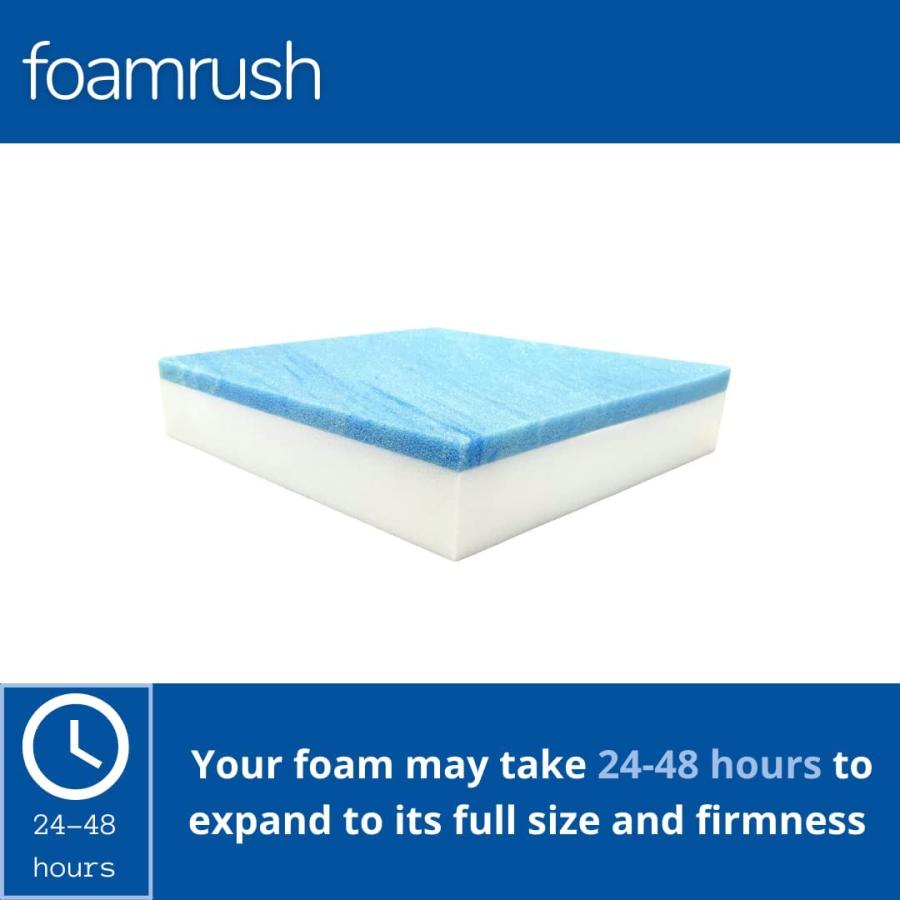 特別セール品 FoamRush 2インチ x 26インチ x 26インチ クールジェルメモリーフォーム張り 正方形クッション 中程度の硬さ (椅子クッション 正方形