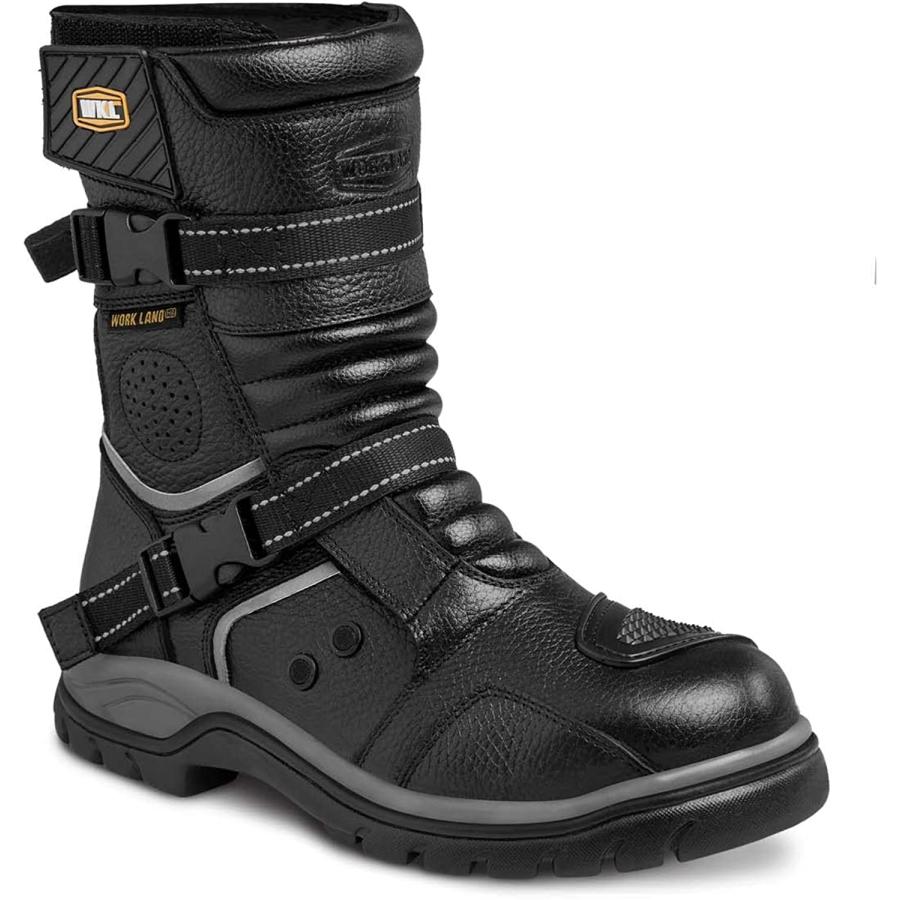 【並行輸入品】 WORKLAND 77411 Motorcycle Boots for Men - Leather with Protec ...