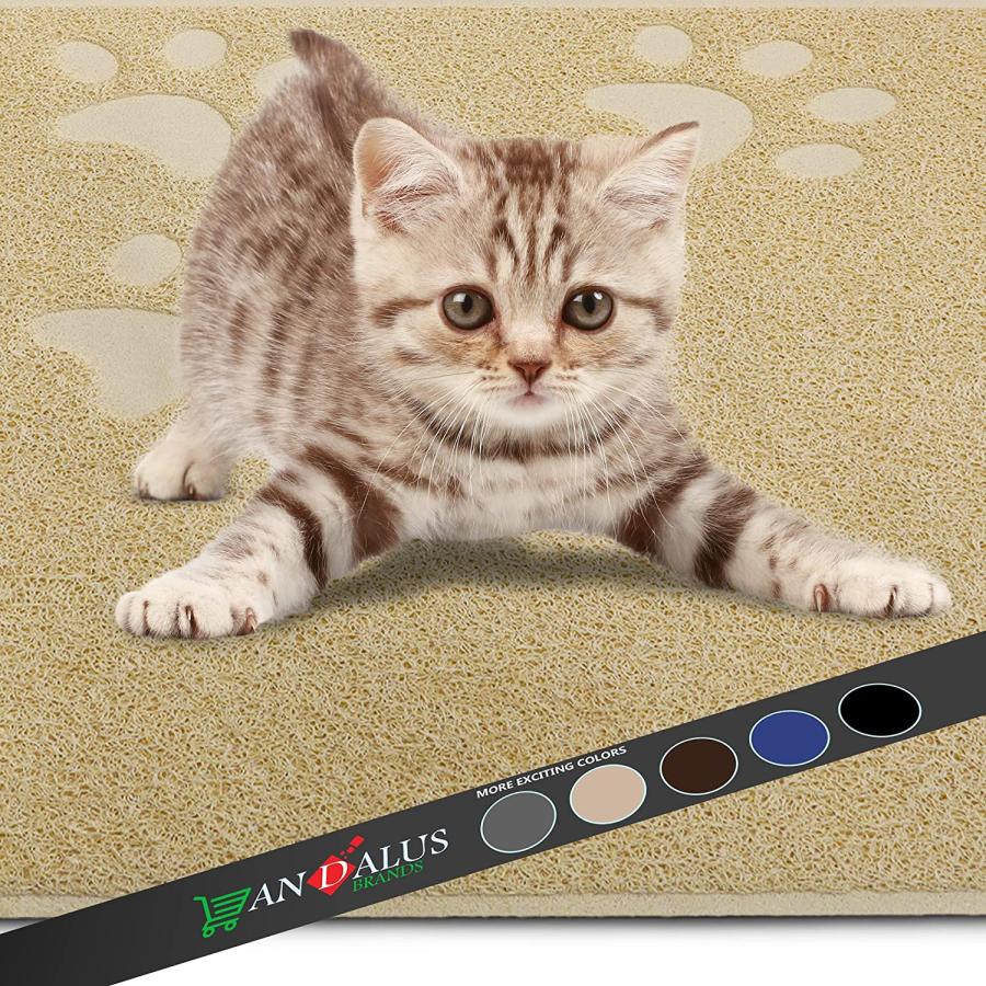 売り物 ANDALUS Cat Litter Mat - Kitty Litter Trapping Mat for Litter Boxes - Kitty