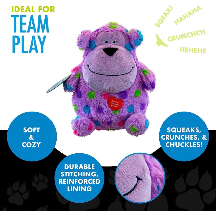 【並行輸入品】 Hero | Chuckles Bellies | Polka-Dotted Monkey Plush Dog Toy | Dog S_3