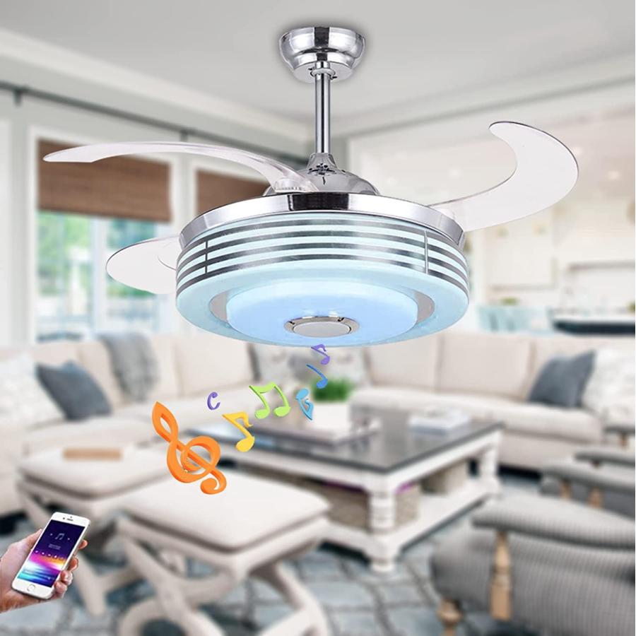 Angry Pryo Inch Retractable Ceiling Fan with Light and Bluetooth Speaker 7 Color Pl :HFAYB089M77FPGK:GoodChoice - 通販 Yahoo!ショッピング
