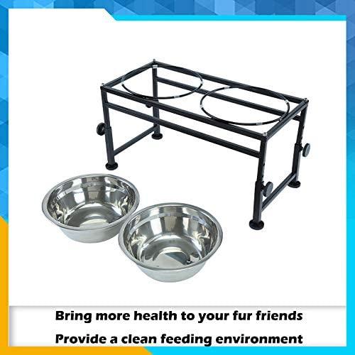 【並行輸入品】 FOREYY Adjustable Raised Pet Bowls for Dogs and Cats - Elevated Iro_6