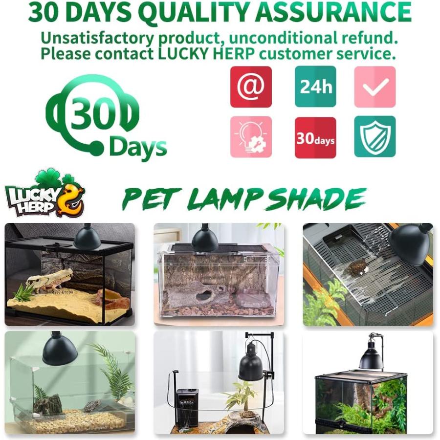 LUCKY HERP Aluminum 8.1inch Dome Reptile Light Fixture Reptile Heat