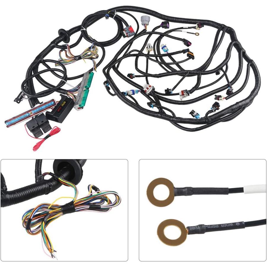 WMPHE Engine Wiring Harness Professional Standalone Wiring Harness with 4L60E Transmission Drive By Wire  with Wiring Guide Manual  Compatible with - 5