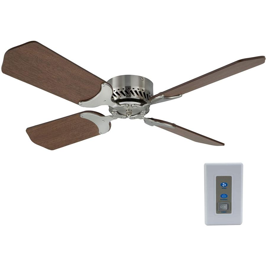 RecPro RV Ceiling Fan 12V 36inch Brushed Nickel Finish 4 Blades
