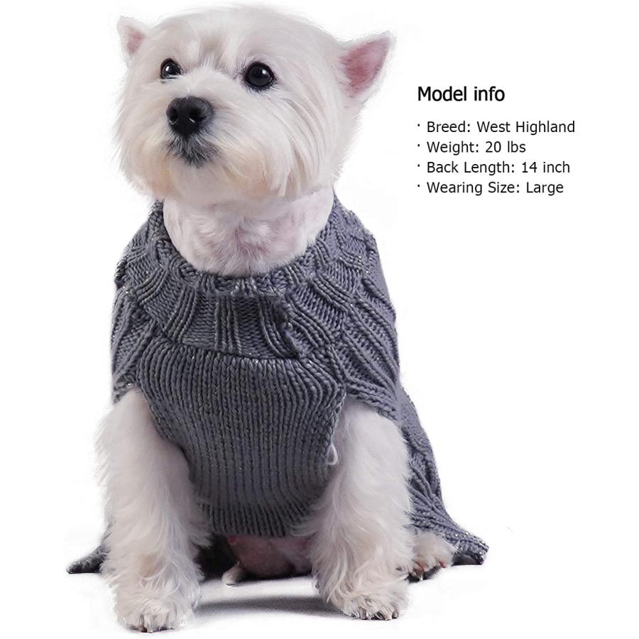 参考価格 KYEESE Dog Sweaters for Small Medium Dogs with Golden Thread Turtleneck Dog Cable Knit Pet Sweater f