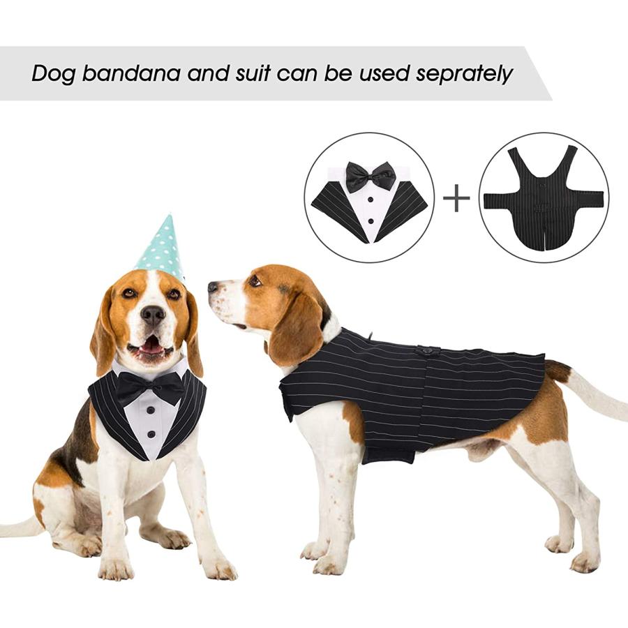 【並行輸入品】 Kuoser Dog Tuxedo Dog Suit and Bandana Set Dogs Tuxedo Wedding Par_1