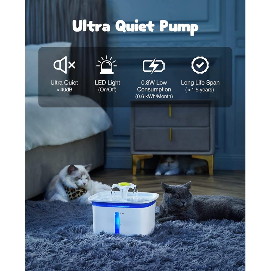 【並行輸入品】 Veken 95oz/2.8L Pet Fountain Automatic Cat Water Fountain Dog Wate_5