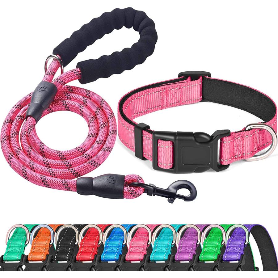 Ladoogo Reflective Dog Collar Padded with Soft Neoprene Breathable