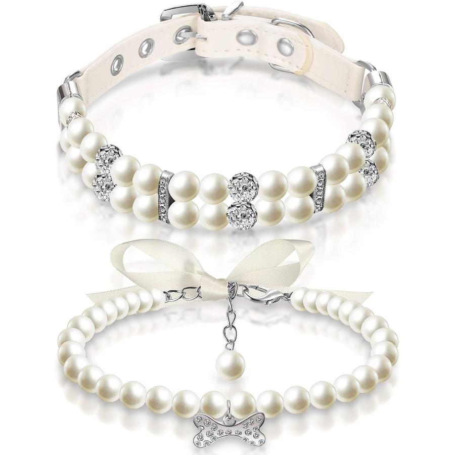 並行輸入品】 犬用パールの首輪とペットパールネックレス2点セット 犬用レザーパールの首輪 クリスタルラインストーン付き 猫パールネックストラップ 犬  : GoodChoice - 通販 - Yahoo!ショッピング ペット 犬の首輪 ラインストーン ペットカラー 子犬 犬 猫 イミテーション パール ネックレス ペットアクセサリー ラブリー ファ