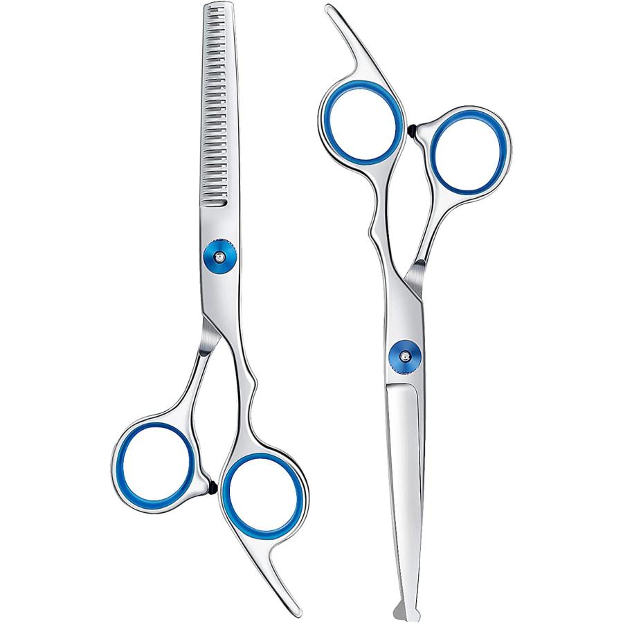 Rounded Dog Grooming Scissors Professional 2 Pack Heavy Duty Titanium Stainless Steel