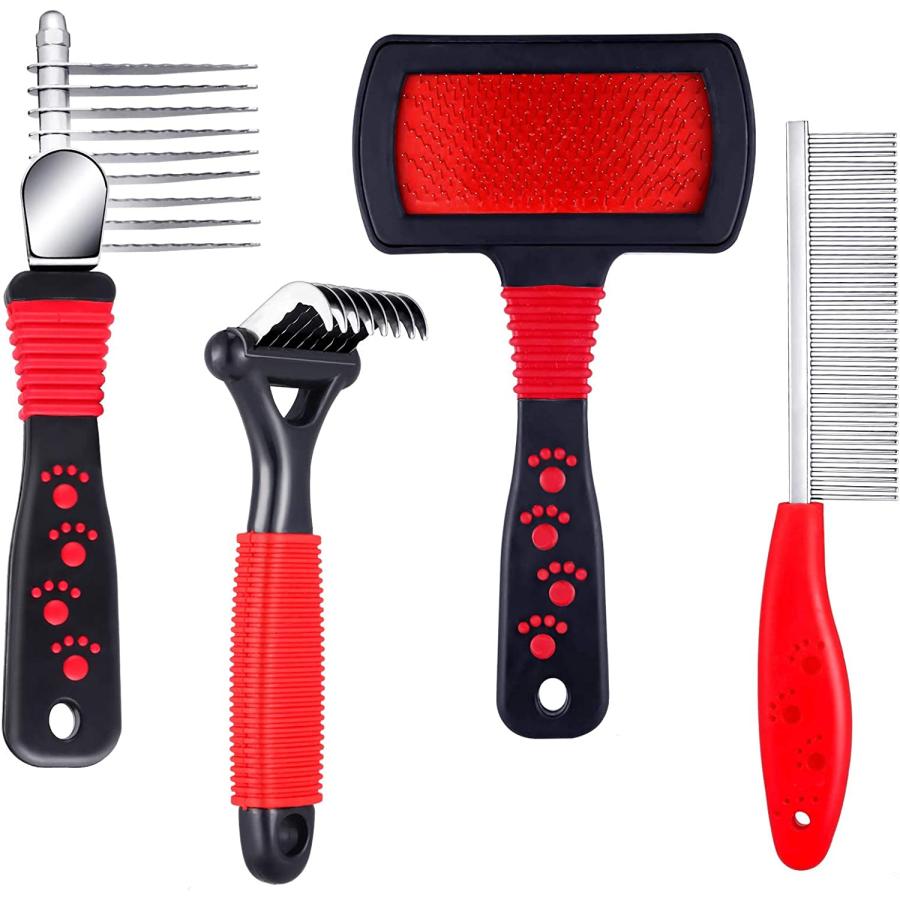 4 Pieces Pet Comb Dog Dematting Comb Poodle Brushes for Grooming Pet