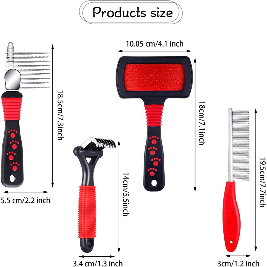4 Pieces Pet Comb Dog Dematting Comb Poodle Brushes for Grooming Pet