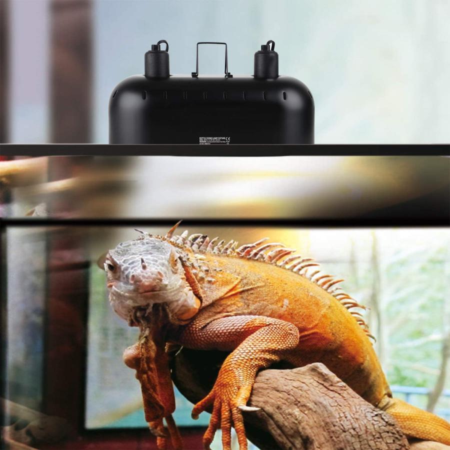 DXOPHIEX 15inch Dual Reptile Light Fixture Max 150W Dual Reptile Heat