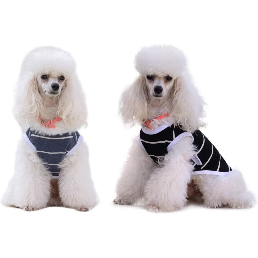 cutebone-dog-shirts-striped-2-pack-soft-cotton-pet-clothes-breathable