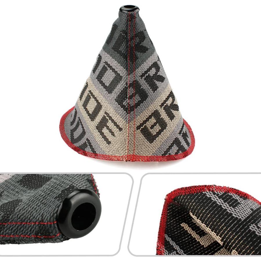 【並行輸入品】 Zhengsheng ユニバーサルシフトブーツカバー、ファブリックシフター マニュアル/オートシフトノブ ブーツダストカバー、ライトグの画像