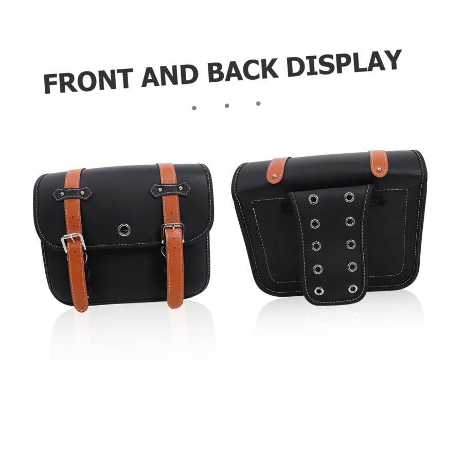 並行輸入品】 】 Wakauto 2pcs Motorcycle Saddle Bags Leather