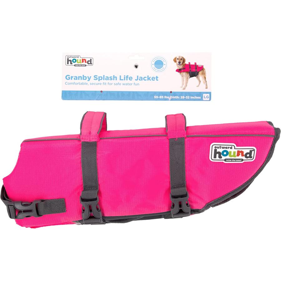 Outward Hound Granby Splash Pink Dog Life Jacket Large 並行輸入品