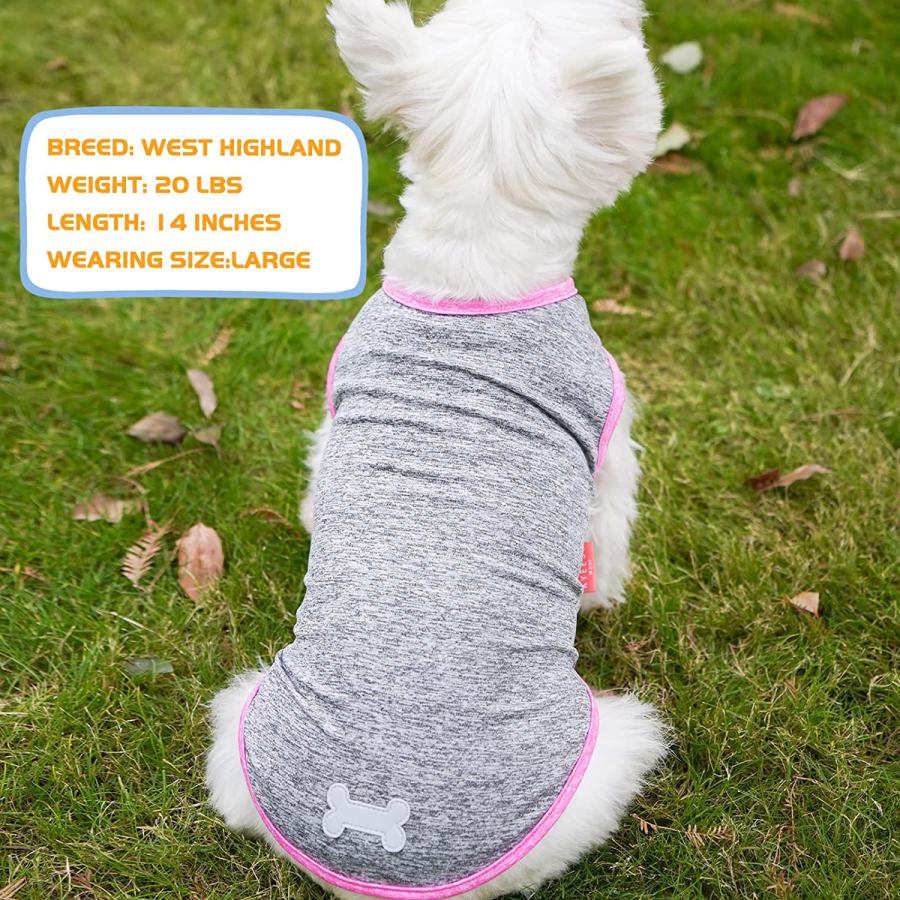 直営公式サイト KYEESE 2 Pack Dog Shirts Quick Dry Soft Stretchy Dog T-Shirts with Reflective Label Tank Top Sun Pro