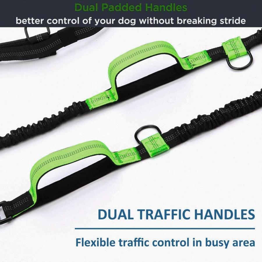 【並行輸入品】 Hands Free Dog Leash Reflective Running Dog Leash with Double Padde_3