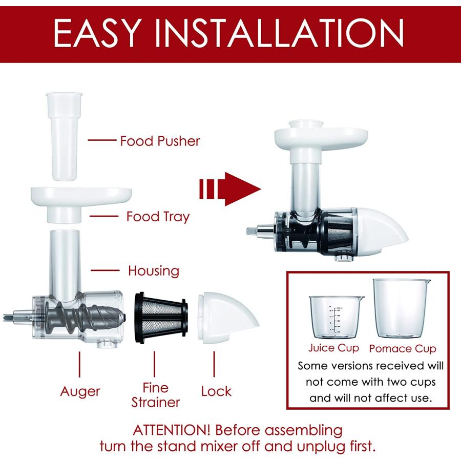 【並行輸入品】 Masticating Juicer Attachment for KitchenAid All Models Stand Mixer_2