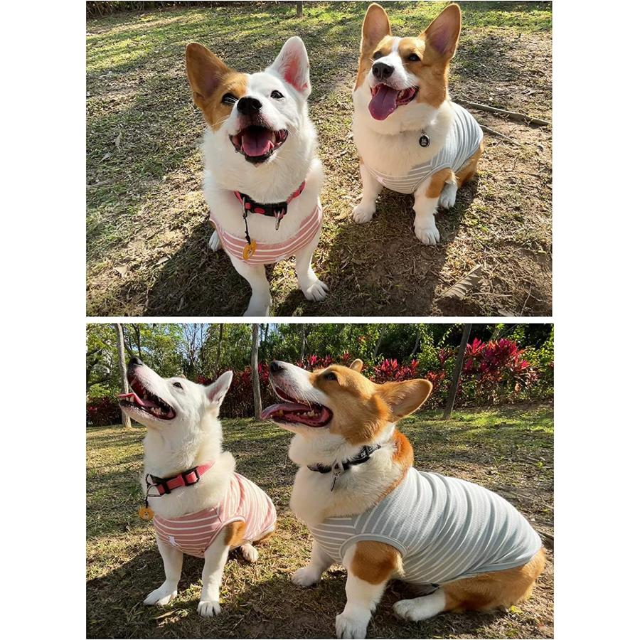 グランドセール Koneseve Dog Shirt Vest Lightweight Stretchy Dog T-Shirts Soft Cool Shirts Sleeveless Stripe Vests B