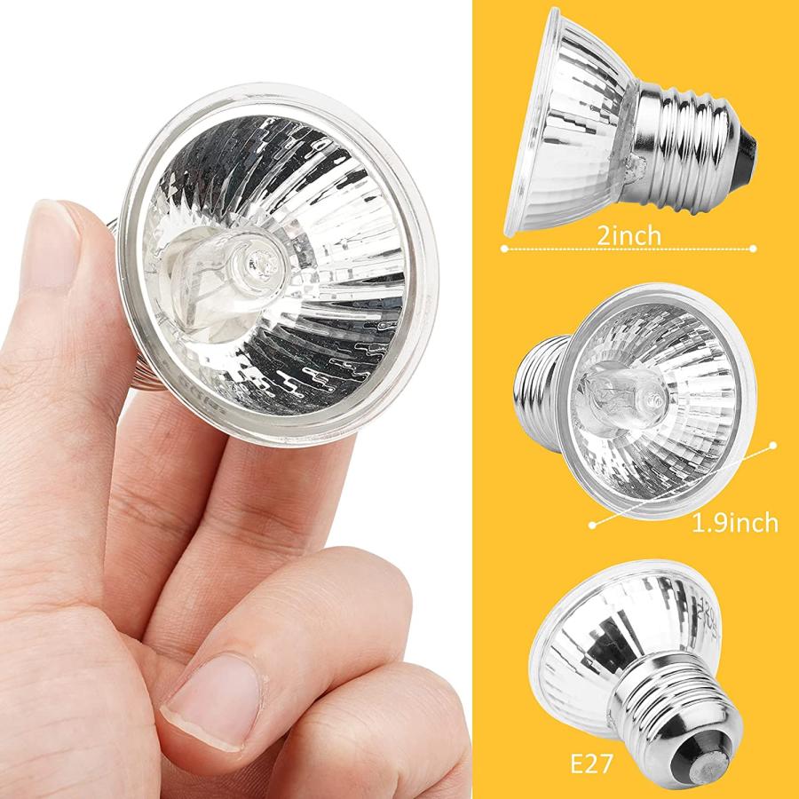 【並行輸入品】 Dallfoll 2PCS 25W / 50W Reptile Heat Lamp Turtle Heat Lamp Basking_1
