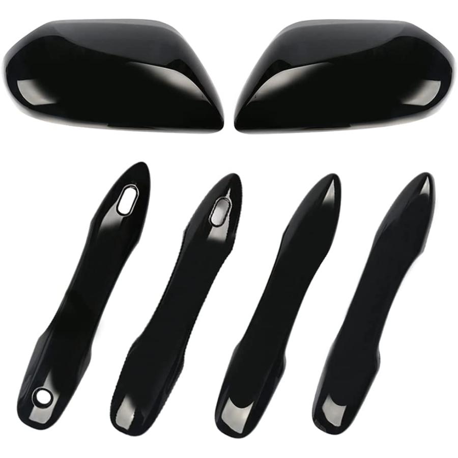 【並行輸入品】 sportuli Black Side Door Mirror Caps + Door Handle Covers Replace f_1