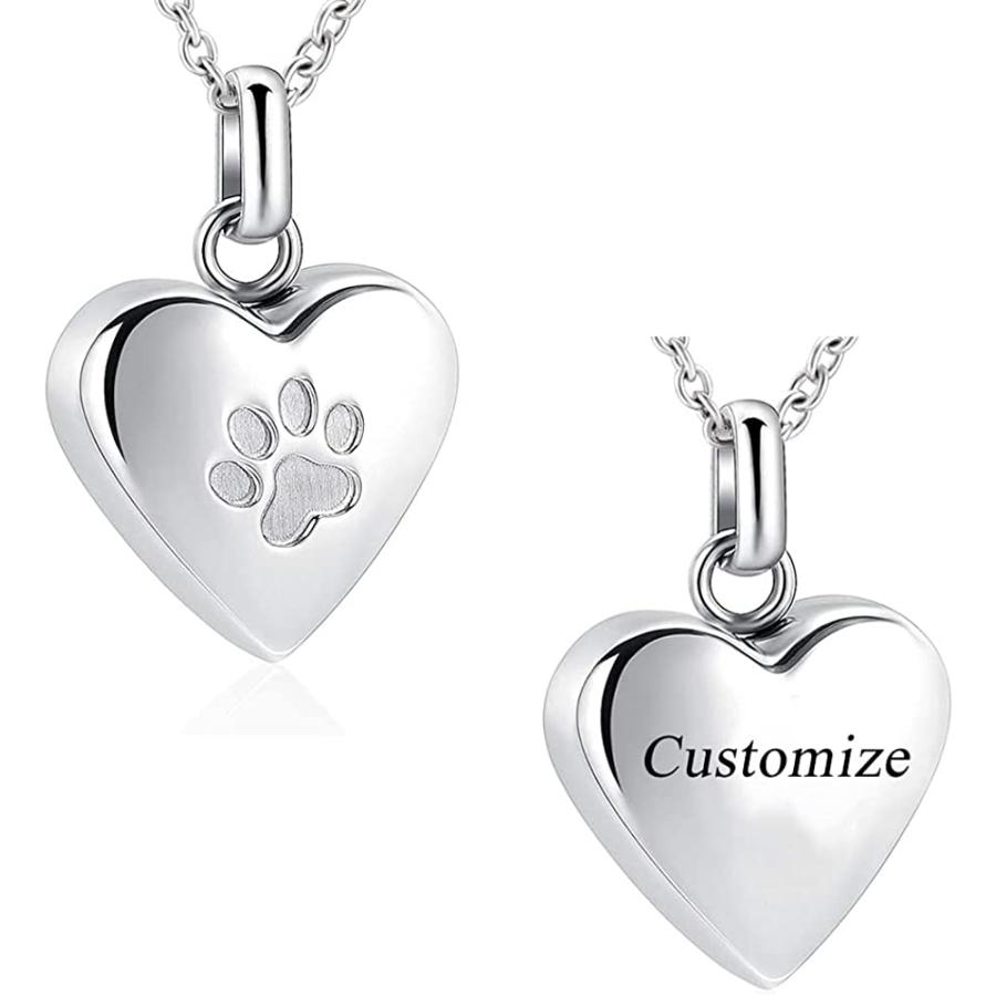 MemoryU Pet Urn Necklace Heart Memorial Urn Pendant Dog Cat Keepsake