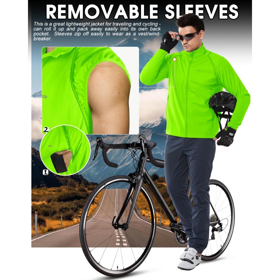 【並行輸入品】 33，000ft Men's Cycling Jacket Long Sleeve， Waterproof Running Bi_3