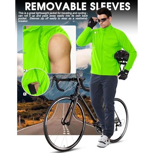 【並行輸入品】 33，000ft Men's Cycling Jacket Long Sleeve， Waterproof Running Bi_4