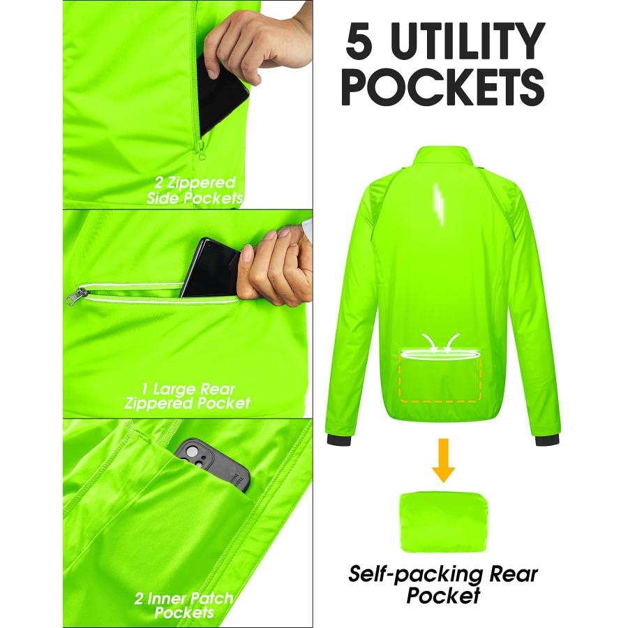 【並行輸入品】 33，000ft Men's Cycling Jacket Long Sleeve， Waterproof Running Bi_6