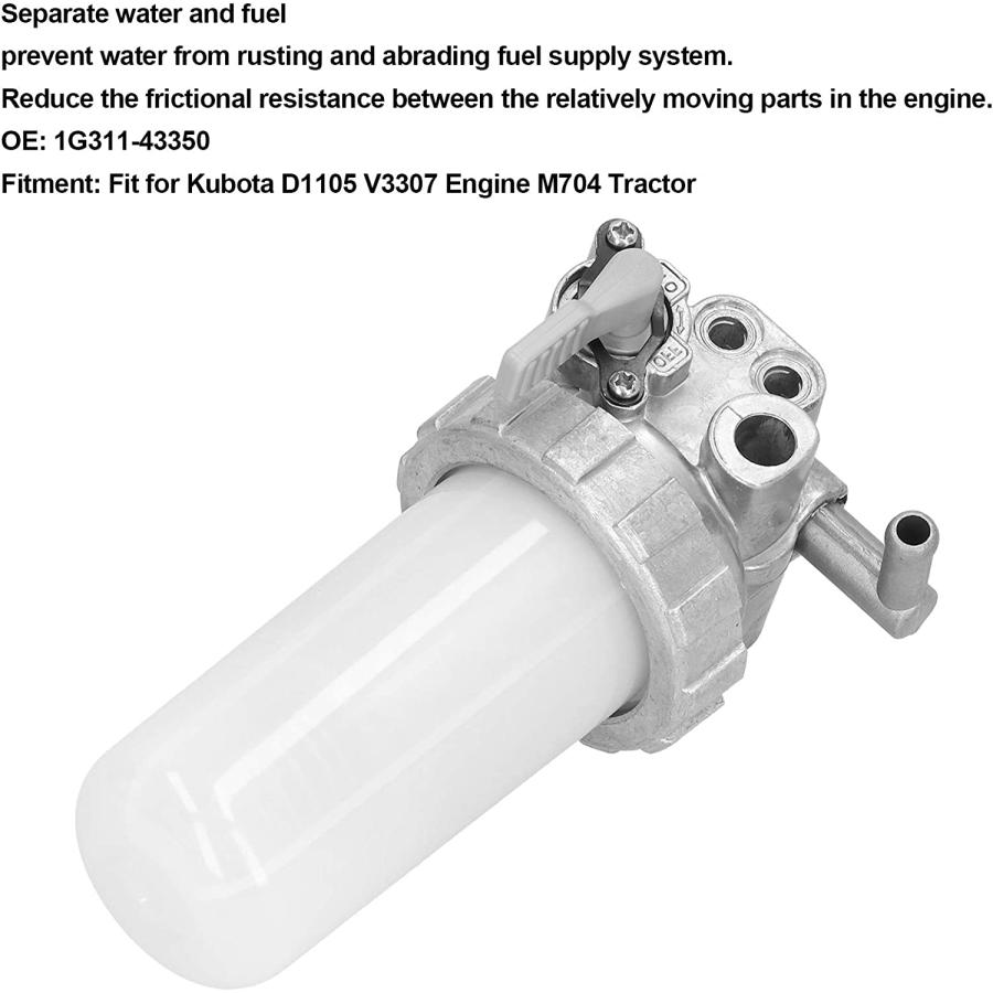 Water Separator Fuel Filter Assembly 1G31143350 Replacement for Kubota