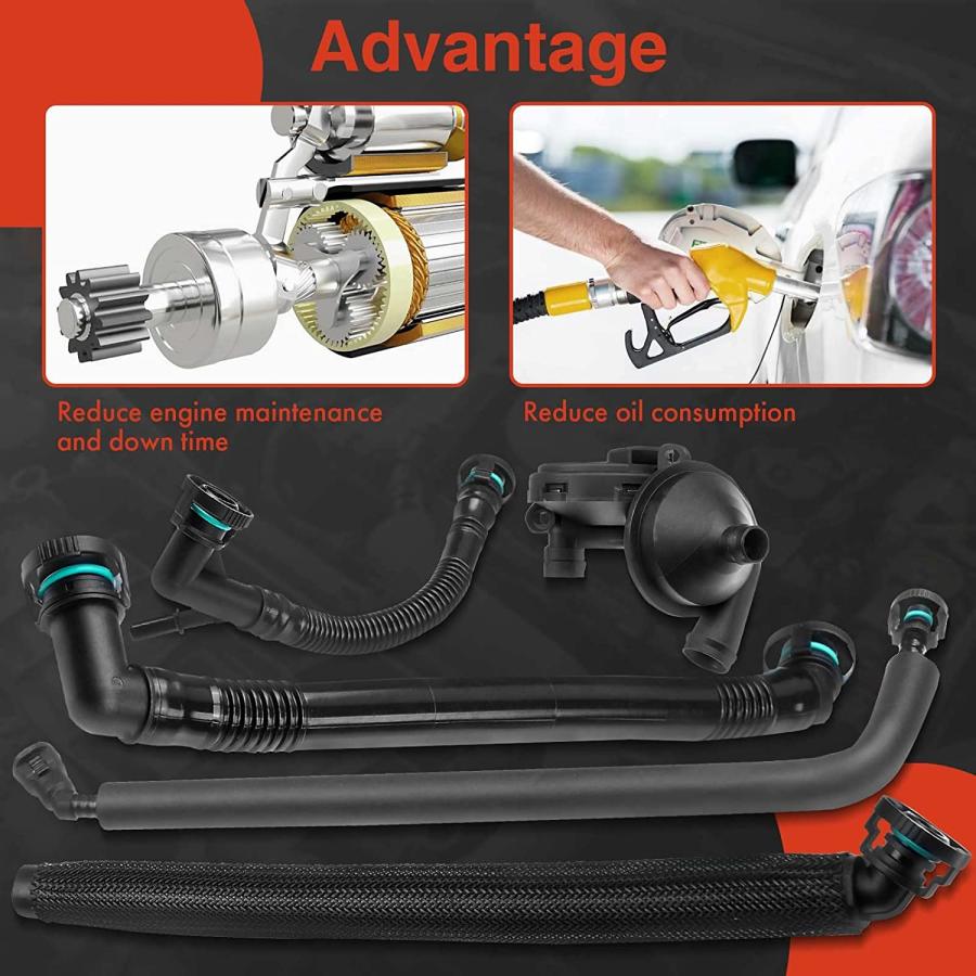A-Premium 5 PCS Crankcase Vent Valve Breather Hose Kit (PCV) Ventilation Separator Compatible with BMW Models - E36 E46 E39 E60-320i 320Ci 323i 325｜dep-good-choice｜06