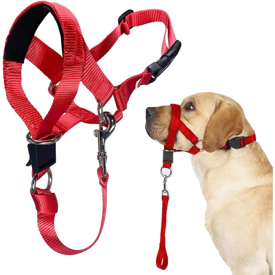 Barkless Dog Head Collar No Pull Head Halter for Dogs Adjustable Padded