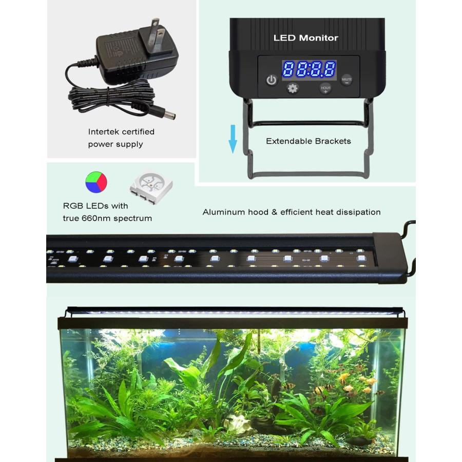 割引クーポンサイト MingDak LED Aquarium Light Auto On Off Fish Tank Light with Timer 9 Light Modes 15 Light Cycles Full Spectrum Freshwater Planted Tank Light 30-36