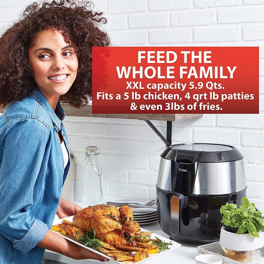 T-fal Easy Fry XXL Air Fryer & Grill Combo with One-Touch Screen  8 Preset Programs  5.9 quarts  Black & Stainless Steel　並行輸入品｜dep-good-choice｜06