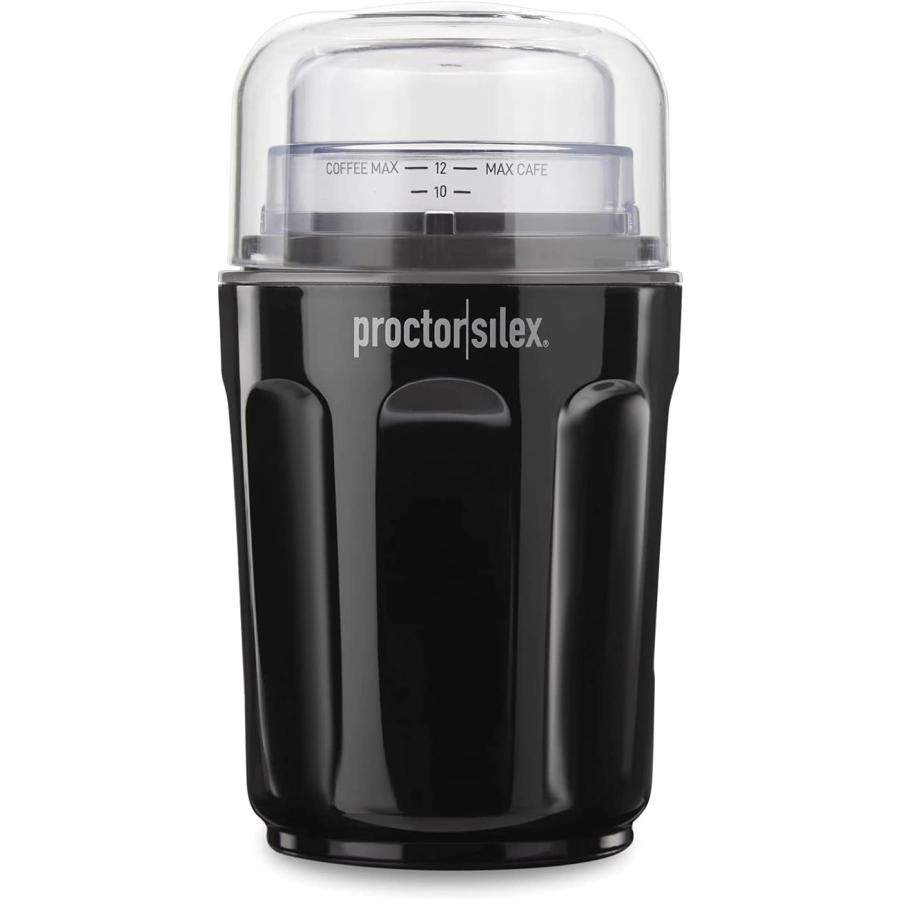 Proctor Silex Sound Shield Electric Coffee Grinder for Quiet Grinding,  Stainless Steel Blades, Beans, Spices and More, 12 Cups, Black (80402) -  Yahoo Shopping