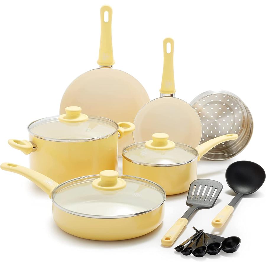 GreenLife Soft Grip Healthy Ceramic Nonstick 12 Piece Cookware Pots and