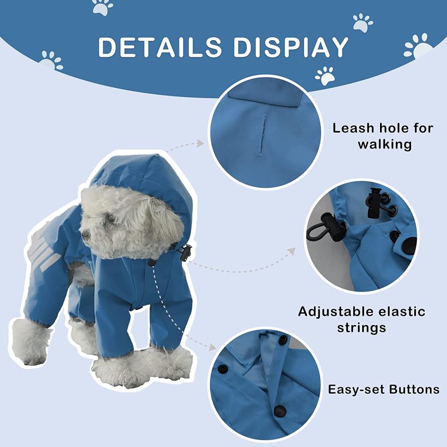 【並行輸入品】 Cosibell Waterproof Puppy Dog Raincoats with Hood for Small Medium